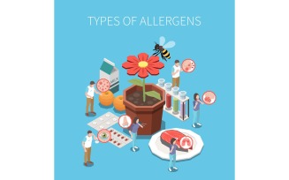 Allergy Isometric 6 Vector Illustration Concept