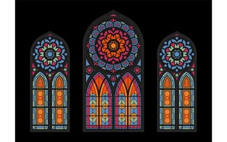 Church Windows Mosaic Vector Illustration Concept