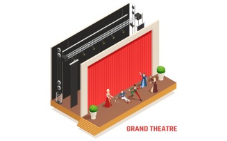 Opera Theatre Isometric 6 Vector Illustration Concept