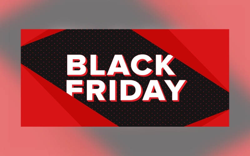 Professional Black Friday Sale Banner On Red And Black Design Template Product Mockup
