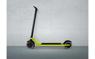 Electric Scooter Realistic 4 Vector Illustration Concept