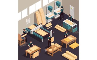 Furniture Production Isometric 6 Vector Illustration Concept