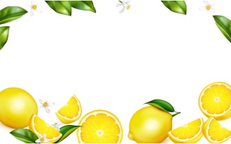 Lemon Realistic Composition 2 Vector Illustration Concept