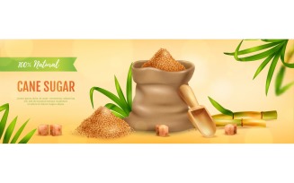 Realistic Sugar Cane Poster Ads Vector Illustration Concept