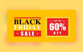 Creative For Black Friday Sale Banner With 60% Off On Yellow Background Design