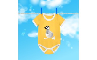 Realistic Baby Bodysuit 2 Vector Illustration Concept