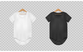 Realistic Baby Bodysuit Transparent Vector Illustration Concept