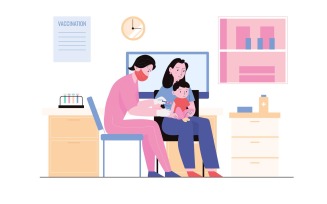 Vaccination Baby Vector Illustration Concept