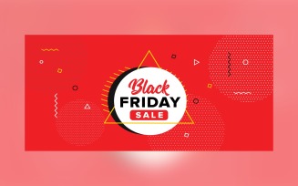 Creative For Black Friday Sale Banner With Geometric Shape On Red Color Background Design