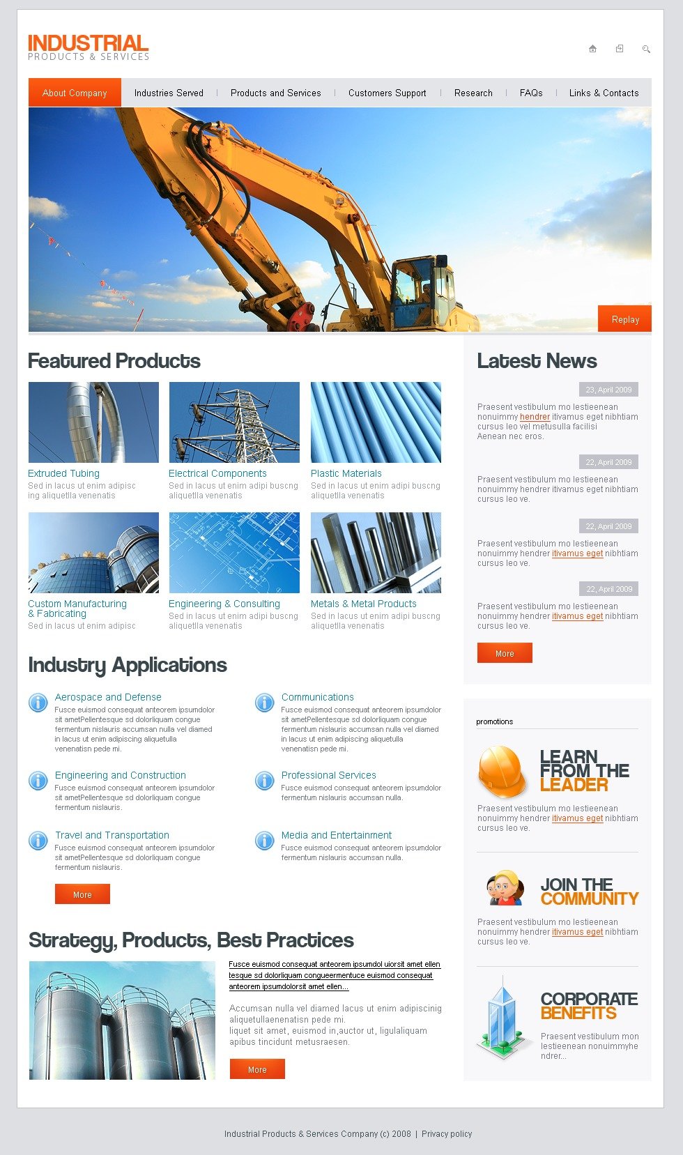 Industrial Website Template 20733