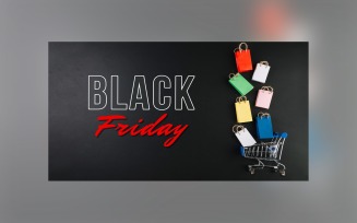 Black Friday Big Sale Banner Cart And Black Color Background Design Template