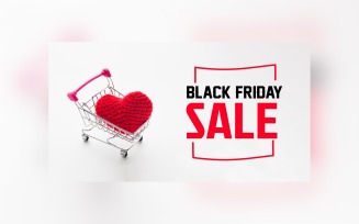 Black Friday Big Sale Banner Cart with white Color Background Design Template