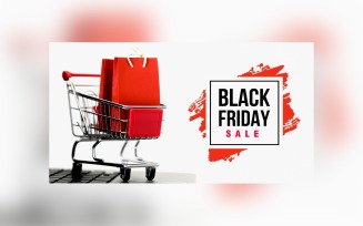 Black Friday Big Sale Banner Hand Bags and Cart with White Background Design