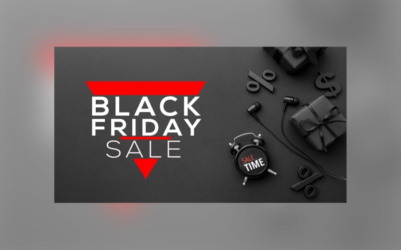 Black Friday Big Sale Banner Matte Black Color Background Design Template Product Mockup