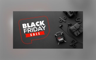 Black Friday Big Sale Banner Matte Black Color Background Template