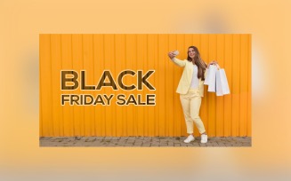 Black Friday Big Sale Banner With Light Orange Color Background Abstract Background Design Template
