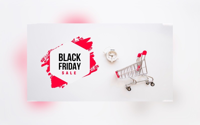 Black Friday Sale Banner Cart With White Color Background Design Template Product Mockup