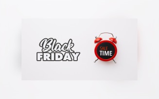 Black Friday Sale Banner Cyber Monday white color background design template