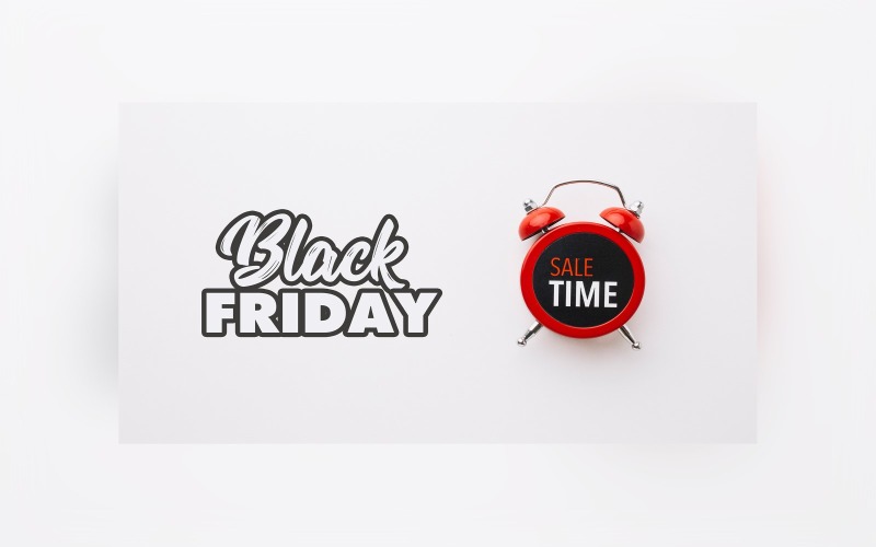 Black Friday Sale Banner Cyber Monday white color background design template Product Mockup