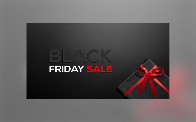 Black Friday Sale Banner Cyber Monday with Black Color Background Design Template Product Mockup