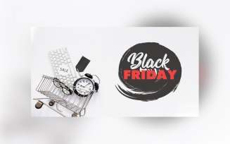 Black Friday Sale Banner Gray and Black Color Background Design Template
