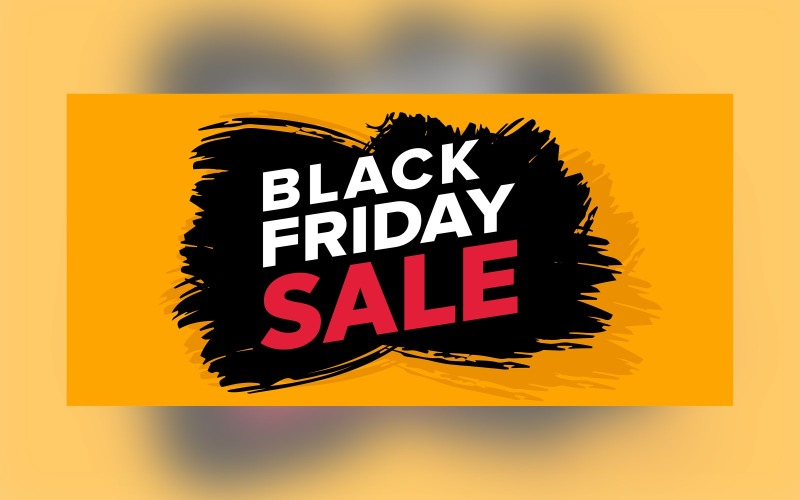 Black Friday Sale Banner On Black And Yellow Color Design Template Product Mockup