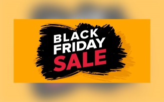 Black Friday Sale Banner On Black And Yellow Color Design Template