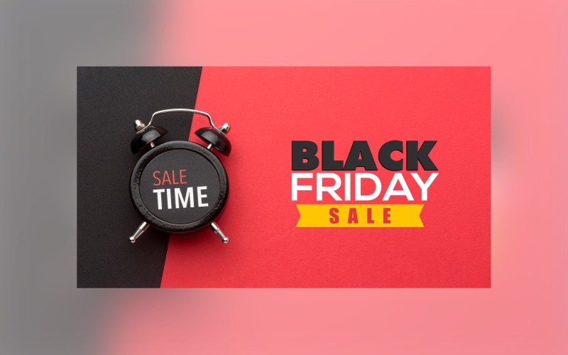 Black Friday Sale Banner With black matte & Magenta Color Background Product Mockup
