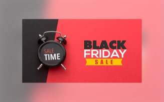 Black Friday Sale Banner With black matte & Magenta Color Background