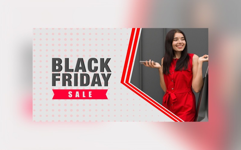 Black Friday Sale Banner With Gray Abstract background Color Design Template Product Mockup