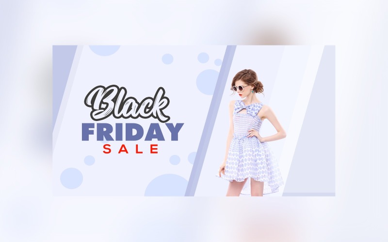 Black Friday Sale Banner with light blue and white color background design template Product Mockup