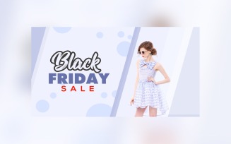 Black Friday Sale Banner with light blue and white color background design template