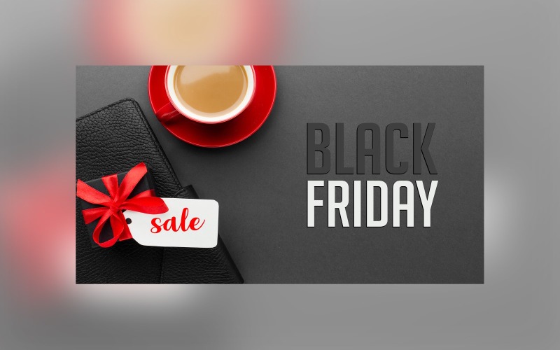 Black Friday Sale Banner With Matte Black Color Background Design Template Product Mockup