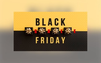 Black Friday Sale Banner Yellow And Black Color Abstract Background