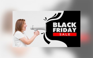 Black Friday Sale Banner Black and Gray color Background template