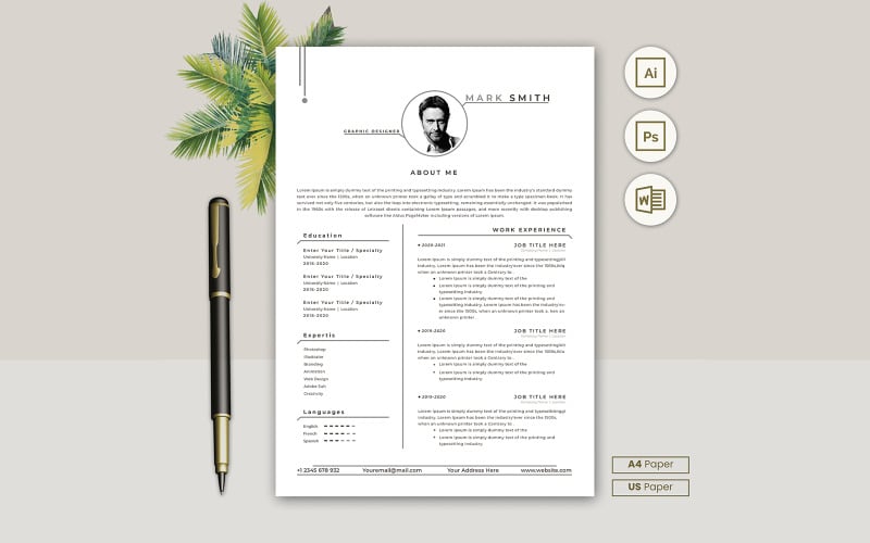 Professional Resume CV Template Design Vol 1 Resume Template