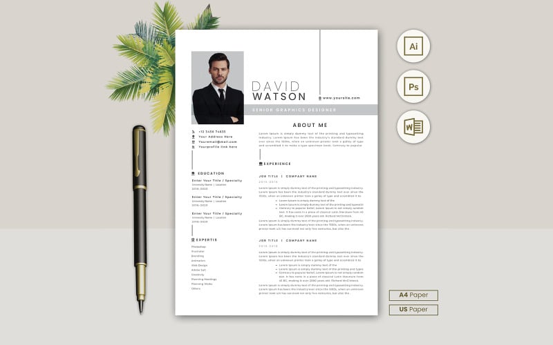 Professional Resume CV Template Design Vol 4 Resume Template