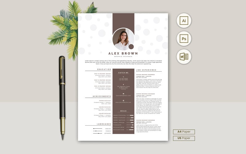 Professional Resume CV Template Design Vol 6 Resume Template
