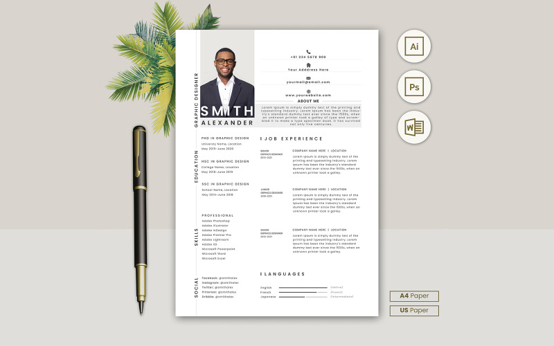 Smith Alexander Job Hunting Resume CV Template Resume Template