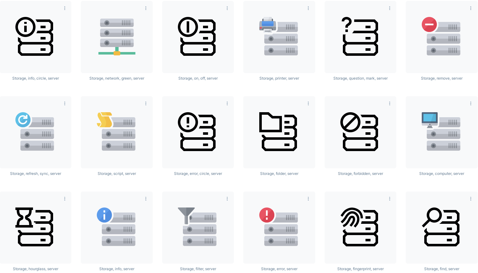 Storage Server Computer Rack Type Server Iconset template