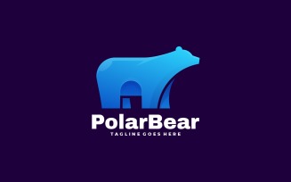 Polar Bear Simple Gradient Logo Style