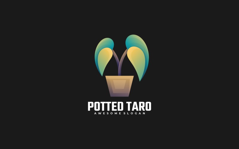 Potted Taro Gradient Logo Logo Template