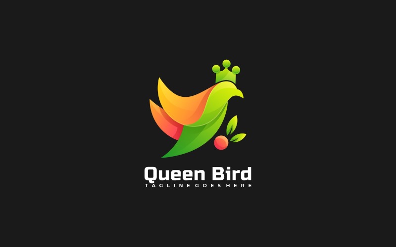 Queen Bird Gradient Colorful Logo Logo Template