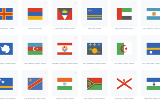 World Flags and World National Flags Iconset template