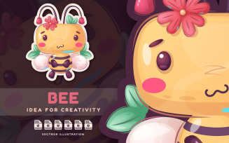 Cartoon Character Animal Bee - Sticker