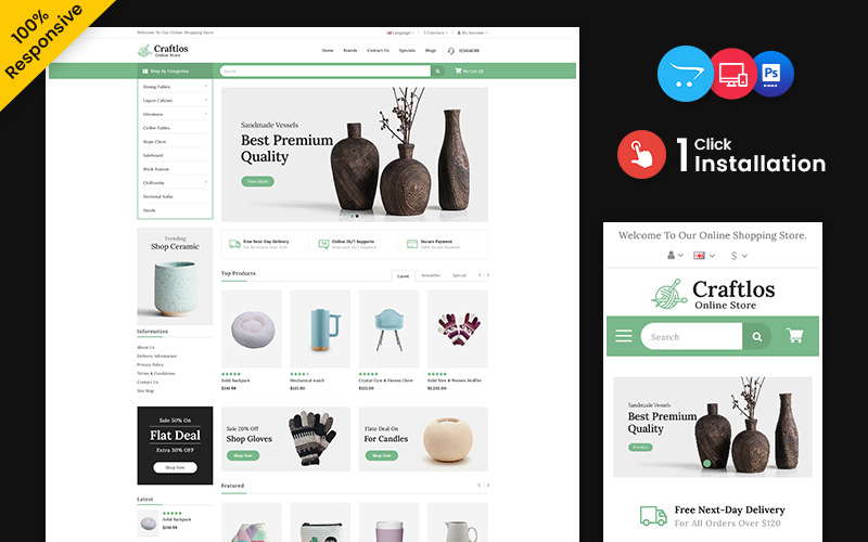 Craftlos – Medical and Drug Multipurpose OpenCart Store OpenCart Template