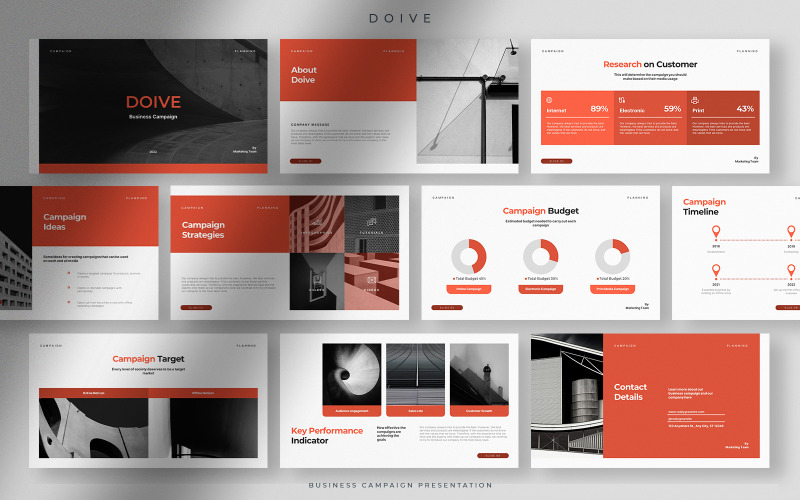 Doive - Clean Business Campaign Presentation PowerPoint Template