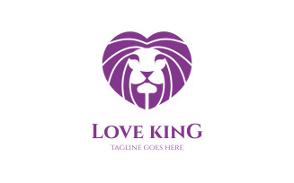 Love King-Lion Logo Design Template
