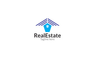 Real Estate Logo Light Blue Design Template