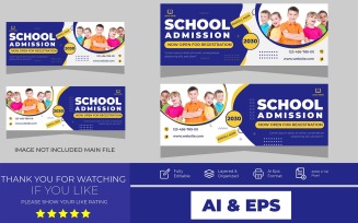 School Admission Facebook Cover And Social Media Ads templates
